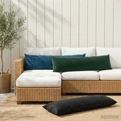 vidaXL Blazina z blazino HEERLEN Modra 40 x 145 cm Žamet