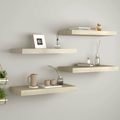 Plutajuće zidne police 4 kom boja hrasta 60 x 23 5 x 3 8 cm MDF