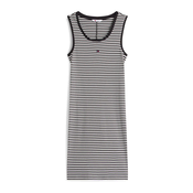 Tommy Jeans Obleka ESSENTIAL črna/bela