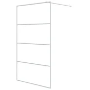 Vidaxl Pregrada za tuš srebrna 115x195 cm prozorno ESG steklo