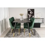 Venture Design Jedilna miza in stol komplet Dipp jedilna miza 180x90x75 cm črna zelena