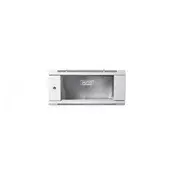 4U wall mounting cabinet 19 rack 600x450, glass door, mounted, 60kg, grey (RAL 7035)