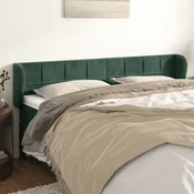 Vidaxl vidaXL Vzglavje s krilci temno zeleno 183x23x78/88 cm žamet