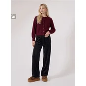 Sinsay - Velur pantalone wide leg kroja - crno