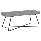 vidaXL klop Enobarvno Svetlo siva 110 x 40 x 45 cm Žamet