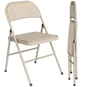 HOMCOM HOMCOM zložljivi stoli poliester, jeklo 46D x 45Š x 78V cm Bež, (5000242821)