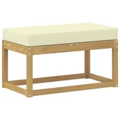 Vidaxl Zunanji stolček klop Bela 80 x 43 x 45 cm Masiven les akacije