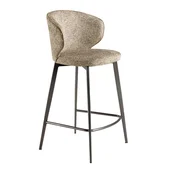 Angel Cerdá Stool upholstered in mottled brown fabric, (5000151095)