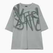 Cropp - Majica ispranog izgleda sa printom - light grey