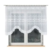 shumee Bastia - Že izdelana žakard zavesa z izrezom na dnu - 250x120 cm - bela -