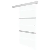 Vidaxl Drsna vrata ESG steklo in aluminij 76x212 cm srebrna