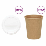 vidaXL vidaXL Papirnate skodelice za kavo s pokrovčki 1000 kosov 8oz 200ml, (21827565)