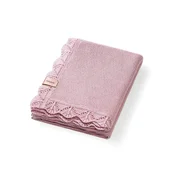 BabyOno Pletena bambus odeja z volančkom 75x100 cm, roza