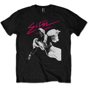 Elton John Pink Brush (Back Print) Black L Majica