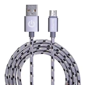 shumee Pleteni mikro USB kabel 1 m srebrne barve Garbot Grab&Go, C-05-10195