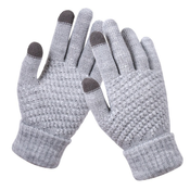 Zimske rukavice Velvet Touch - ženske touchscreen rukavice od baršuna za tople dlanove za vrijeme najhladnijih dana - sive