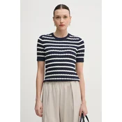 Tommy Hilfiger Pulover Cable Mid WW0WW38744 Mornarsko modra Regular Fit