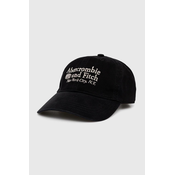 Pamučna kapa sa šiltom Abercrombie & Fitch boja: crna, s uzorkom