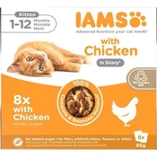 IAMS IAMS DELIGHTS Kitten v omaki, mokra hrana za mačke, 8x85g