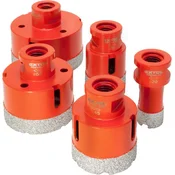 EXTOL Komplet 5 diamantnih vrtalnih kron, premer 20-35-45-55-68 mm, navoj M14 8802995