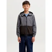 Jack & Jones Junior Prehodna jakna JJERush siva / črna