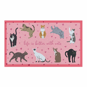 Predpražnik 40x70 cm Life Is Better With Cats – Artsy Doormats