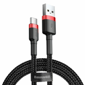 BASEUS Kabel USB na USB-C Baseus Cafule 2A 3 m (rdeč/črn)