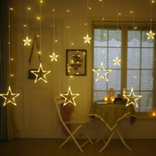 Aga LED svetlobni obesek Stars 2,5 m 138 LED toplo bela