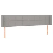 Vidaxl Vzglavje z ušesi svetlo sivo 163x16x78/88 cm blago