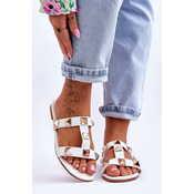 Ladys slippers with big studs White Mercure