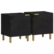 Vidaxl vidaXL Nočne omarice črne barve 2 kosa 40x33x46 cm masiven mangov les