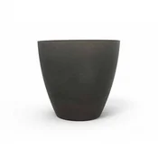 Betonski okrogli plastični cvetlični lonec 40 cm temno sive barve