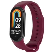 Silikonski pas Techsuit W014 za Xiaomi Mi Band 8/8 NFC/9/9 NFC/Smart Band 10 - vinsko rdeč