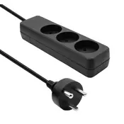 shumee ProXtend danski podaljšek s 3 vtičnicami, 2 m, IT, črne barve, K3-KIT02B