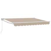 Vidaxl Vlečna tenda Bež 3,5 x 2 m Poliester in aluminij