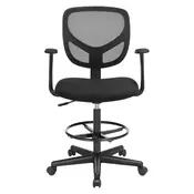 Songmics Pisarna stol Ergonomičen delovni stol 64x64x1022-1202 cm Črna