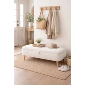Hanah Home Rena tapacirana klupa s prostorom za odlaganje 90 × 45 × 30 cm, bela