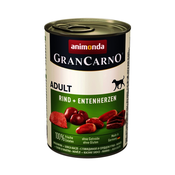 Animonda GranCarno Adult, govedina in račja srca – v konzervi 24x400 g (82746)