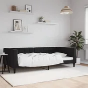 shumee vidaXL Kavč z ležiščem črne barve 100x200 cm, oblazinjen z žametom