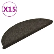 Vidaxl Preproge za stopnice samolepilne 15 kosov 56x17x3 cm antracitne polkrožne