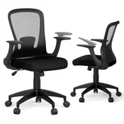 Costway Ergonomski pisarniški stol z mrežasto naslonjalo in nastavljivim naslonom črn