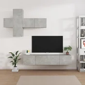 7-dijelni set TV ormarica siva boja betona konstruirano drvo