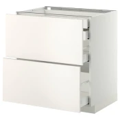 METOD / MAXIMERA Pod.orm.2front/2dnj/1srd/1vis.fiok, bela/Veddinge bela, 80x60 cm