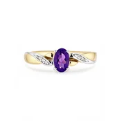DIAMANT LETERNEL Prstan Ring, mit Amethyst, 375 Gelbgold zlata