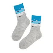 Sokisahtel Nogavice HEYYOU merino wool socks with seals siva