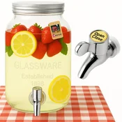shumee DUC1029 kozarec s pipo 4L steklen kozarec za limonado, pijače, vodo, velika posoda