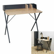 Intesi Brico radni stol, sivi, moderni, s pretincima, MDF i metal