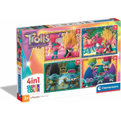 Clementoni Trolls Puzzle 3, 4v1 (12+16+20+24 kosov)