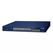 PLANET IPv4/IPv6, 24-Port Managed L2/L4 Gigabit Ethernet (10/100/1000) 1U Blue