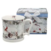450 ml porcelanasta skodelica z motivom zimskega medvedka v božični darilni škatli